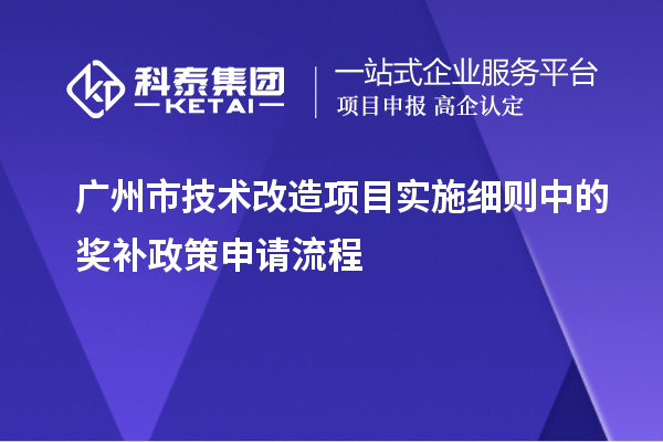 广州市技术改造项目实施细则中的奖补政策申请流程