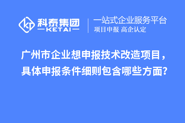 广州市企业想申报技术改造项目，具体申报条件细则包含哪些方面？