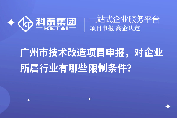 广州市技术改造项目申报，对企业所属行业有哪些限制条件？