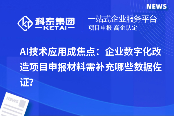 AI技术应用成焦点：企业数字化改造项目申报材料需补充哪些数据佐证？
