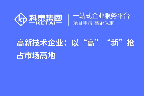 高新技术企业：以“高”“新”抢占市场高地
